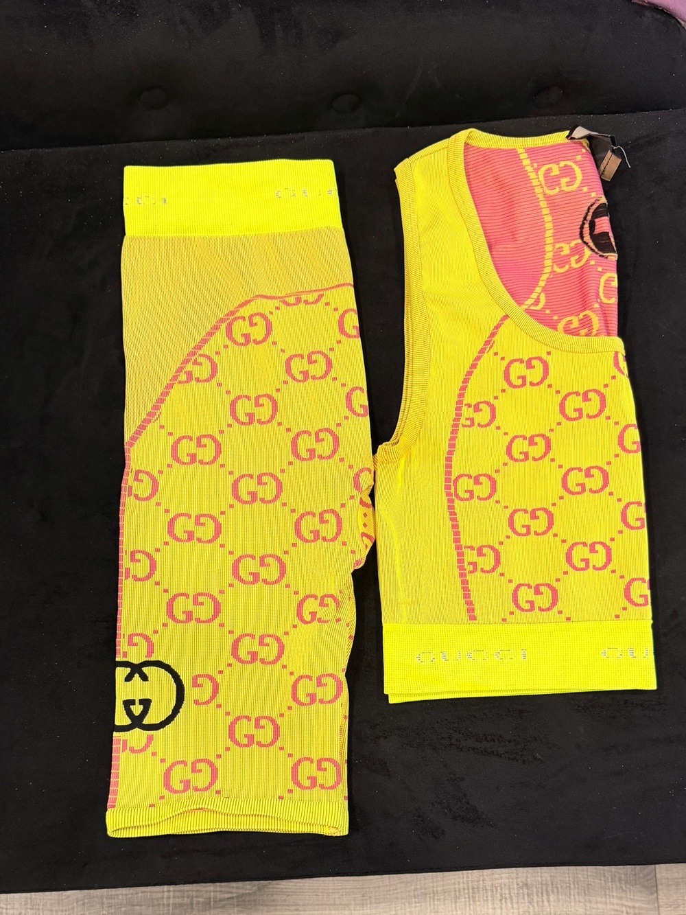 Gucci Yellow and Pink Logo Active set - will sell separately if need be NWOT - Picture 3 of 3
